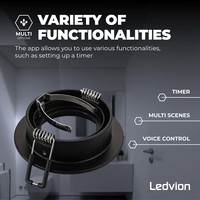Ledvion LED Spot Encastrable Noir - Rio - Smart WiFi - Dimmable - RGBWW - 3 pièces