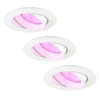 Ledvion LED Spot Encastrable Blanc - Rio - Smart WiFi - Dimmable - RGB+CCT - 3 pièces