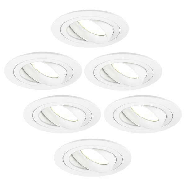 Ledvion Spot Encastrable LED - Dimmable - Blanc - Tokyo - 5W - 4000K -  Ø92mm - 6 pièces