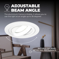 Ledvion Spot Encastrable LED - Dimmable - Blanc - Tokyo - 5W - 6500K -  Ø92mm