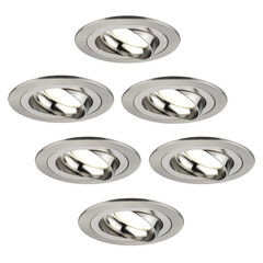 Spot Encastrable LED - Dimmable - Inox - Tokyo - 5W - 4000K - Ø92mm - 6 pièces