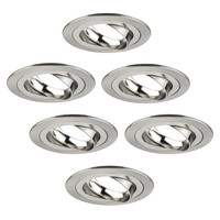 Ledvion Spot Encastrable LED - Dimmable - Inox - Tokyo - 5W - 6500K - Ø92mm - 6 pièces