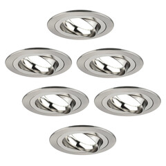 Spot Encastrable LED - Dimmable - Inox - Tokyo - 5W - 6500K - Ø92mm - 6 pièces