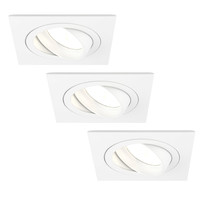 Ledvion Spot Encastrable LED - Dimmable - Blanc - Sevilla - 5W - 4000K - 92mm - Carré - 3 pièces