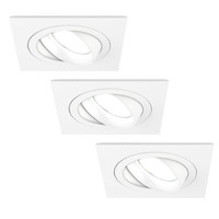 Ledvion Spot Encastrable LED - Dimmable - Blanc - Sevilla - 5W - 6500K - 92mm - Carré - 3 pièces