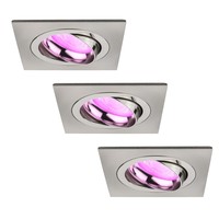 Ledvion LED Spot Encastrable Inox - Sevilla - Smart WiFi - Dimmable - RGB+CCT - 3 pièces
