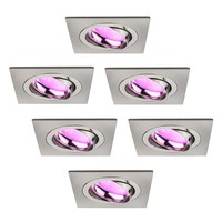 Ledvion LED Spot Encastrable Inox - Sevilla - Smart WiFi - Dimmable - RGB+CCT - 6 pièces