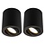 2x Spot LED Dimmable  - Rond - Noir - 5W - 2700K - Inclinable - IP20