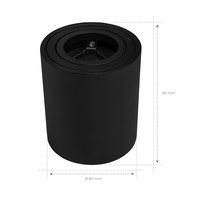 Ledvion 6x Spot LED Dimmable  - Rond - Noir - 3W - 2700K - Inclinable - IP20