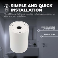 Spot LED Dimmable - Rond - Blanc - 5W - 6500K - Inclinable - IP20 Ledvion Spot LED Dimmable - Rond - Blanc - 5W - 6500K - Inclinable - IP20
