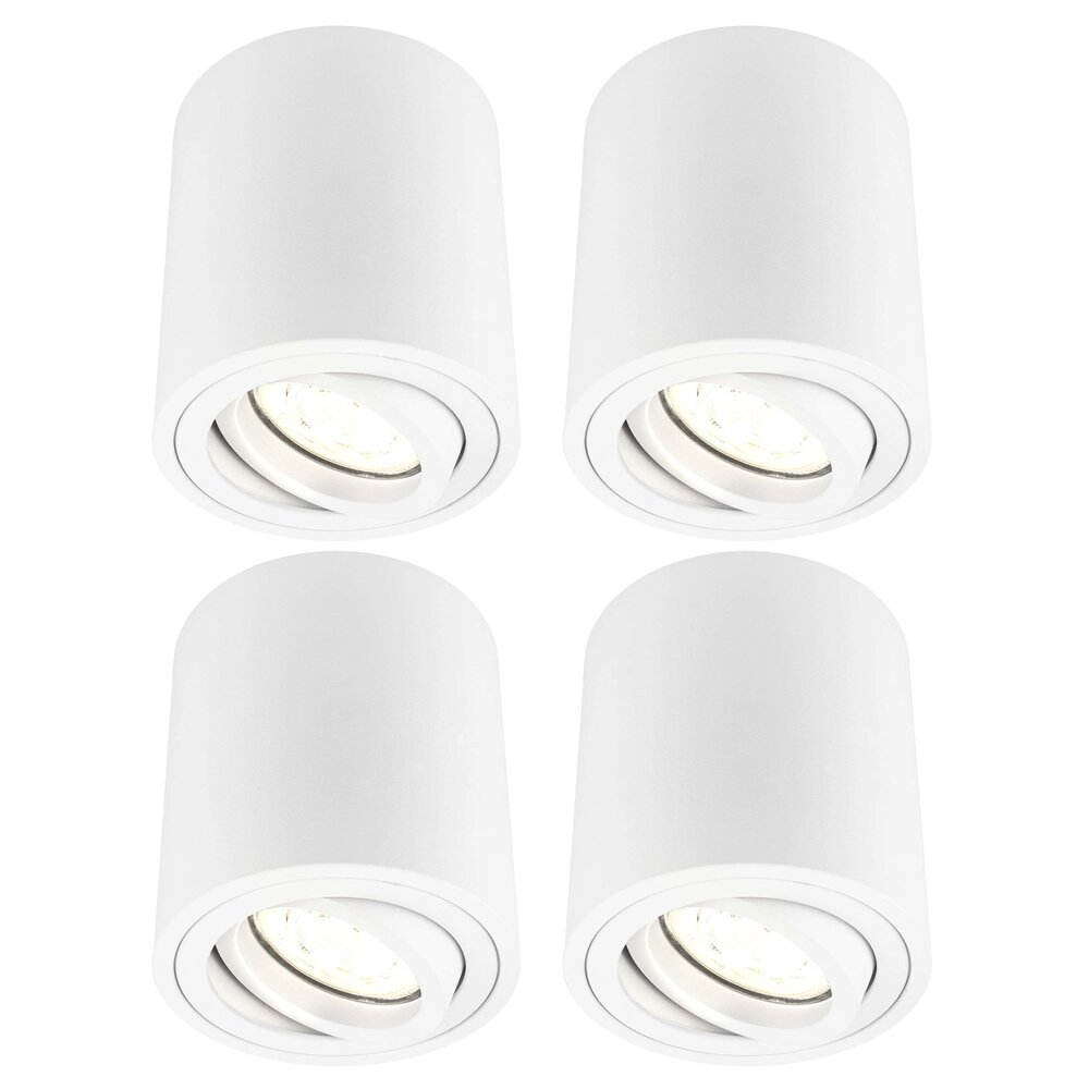 Ledvion 4x Spot LED Dimmable - Rond - Blanc - 3W - 2700K - Inclinable - IP20