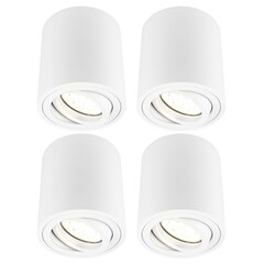 4x Spot LED Dimmable - Rond - Blanc - 5W - 2700K - Inclinable - IP20