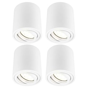 Ledvion 4x Spot LED Dimmable - Rond - Blanc - 5W - 2700K - Inclinable - IP20 4x Spot LED Dimmable - Rond - Blanc - 5W - 2700K - Inclinable - IP20