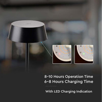 Lampe de table Rechargeable - 2W - 3000K - IP54 - Dimmable via le toucher Lampesonline Lampe de table Rechargeable - 2W - 3000K - IP54 - Dimmable via le toucher