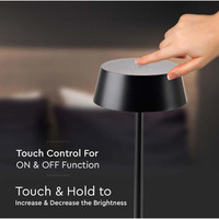 Lampe de table Rechargeable - 2W - 3000K - IP54 - Dimmable via le toucher Lampesonline Lampe de table Rechargeable - 2W - 3000K - IP54 - Dimmable via le toucher