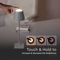 Lampesonline Lampe de table Rechargeable - 3W - 3000K - Dimmable via le toucher