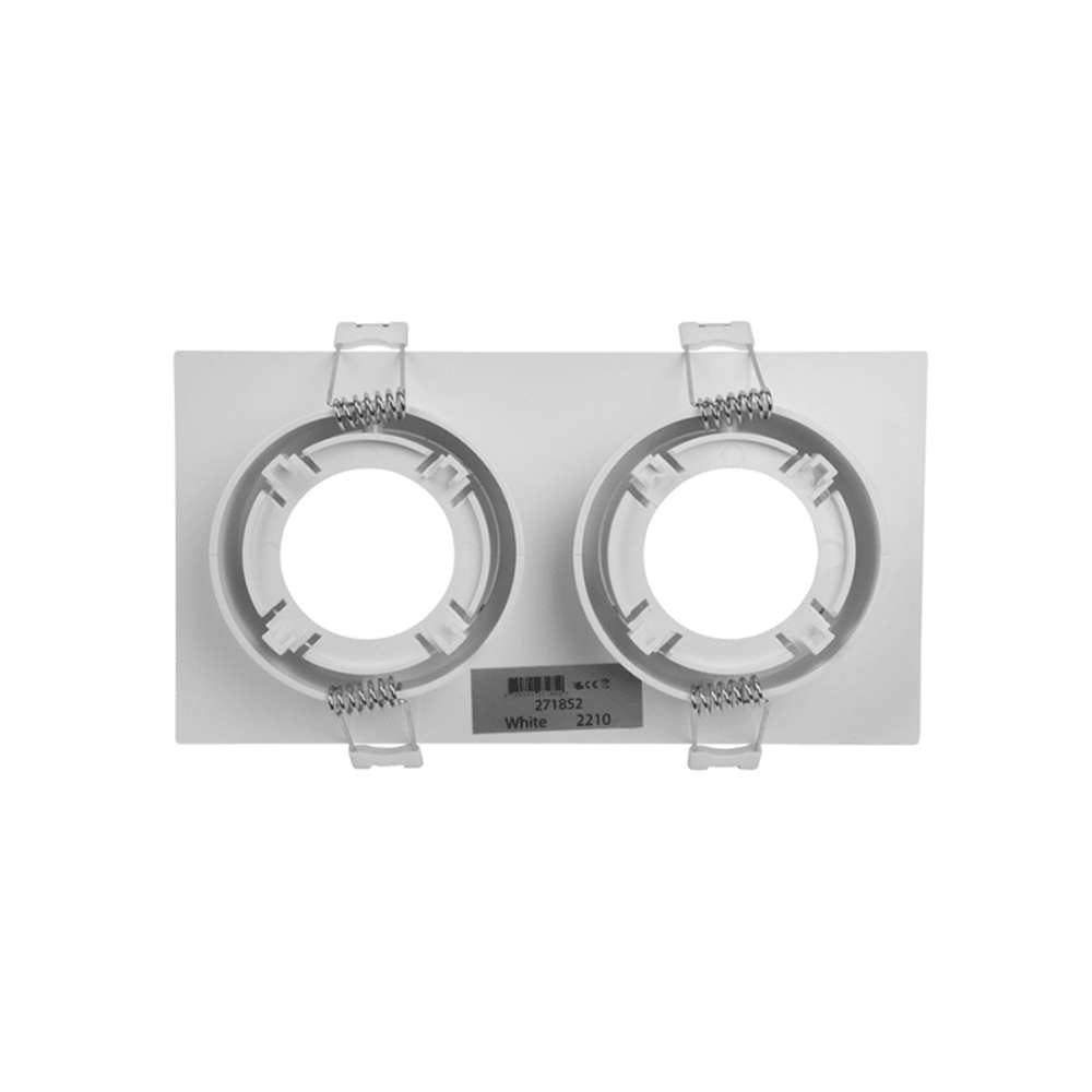 Lampesonline DUO Spot encastrable GU10 Rectangle - Raccord GU10 - Blanc - 155mm