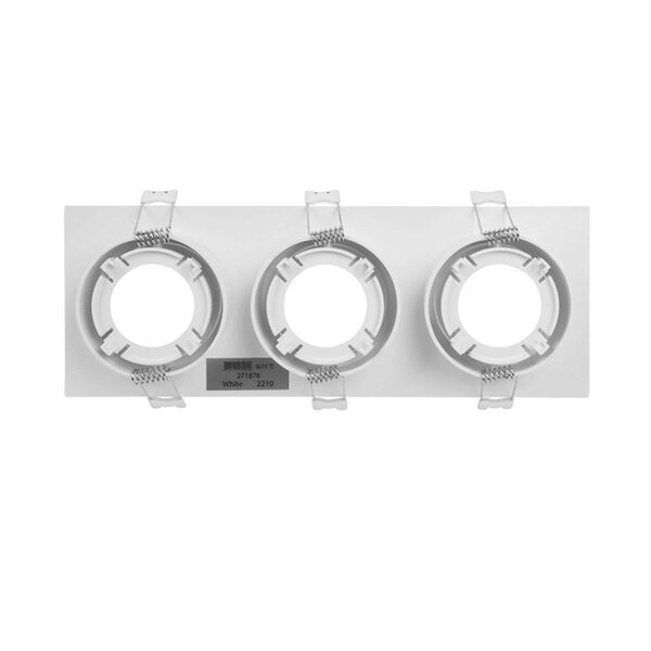 Lampesonline Triple Spot Encastrable GU10 Rectangle - Raccord GU10 - Blanc - 215mm