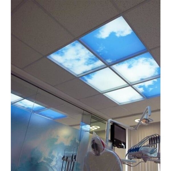 Lampesonline Panneau LED Ciel - Plafond Photo Nuage - Imprimé sur 6 Panneaux - 595x595