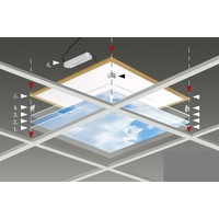 Lampesonline Panneau LED Ciel - Plafond Photo Nuage et Forêt - Imprimé sur 3 Panneaux - 595x595