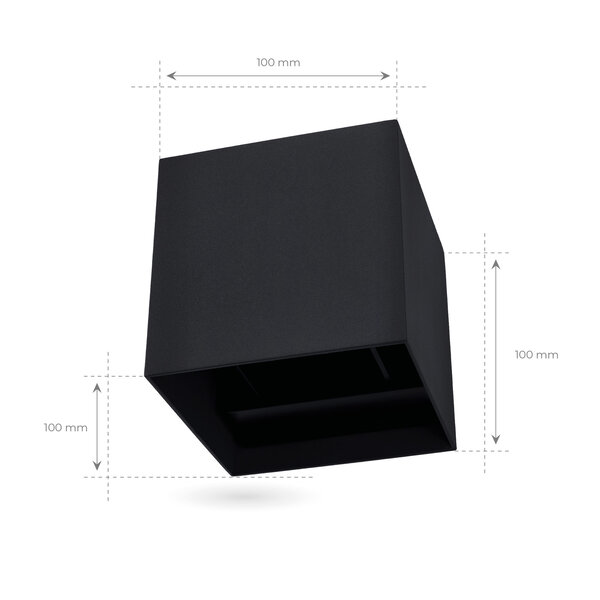 Ledvion Applique murale extérieure LED - Noir – Dimmable – Deux faces – 3000K – 6W - IP54