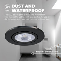 Spots Encastrables LED Noir - Dimmable - IP65 - 7W - CCT - ø90mm - 5 ans de garantie - Convient pour la salle de bain Ledvion Spots Encastrables LED Noir - Dimmable - IP65 - 7W - CCT - ø90mm - 5 ans de garantie - Convient pour la salle de bain