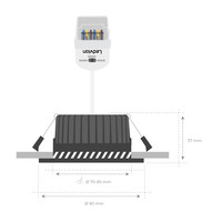 Spots Encastrables LED Noir - Dimmable - IP65 - 7W - CCT - ø90mm - 5 ans de garantie - Convient pour la salle de bain Ledvion Spots Encastrables LED Noir - Dimmable - IP65 - 7W - CCT - ø90mm - 5 ans de garantie - Convient pour la salle de bain