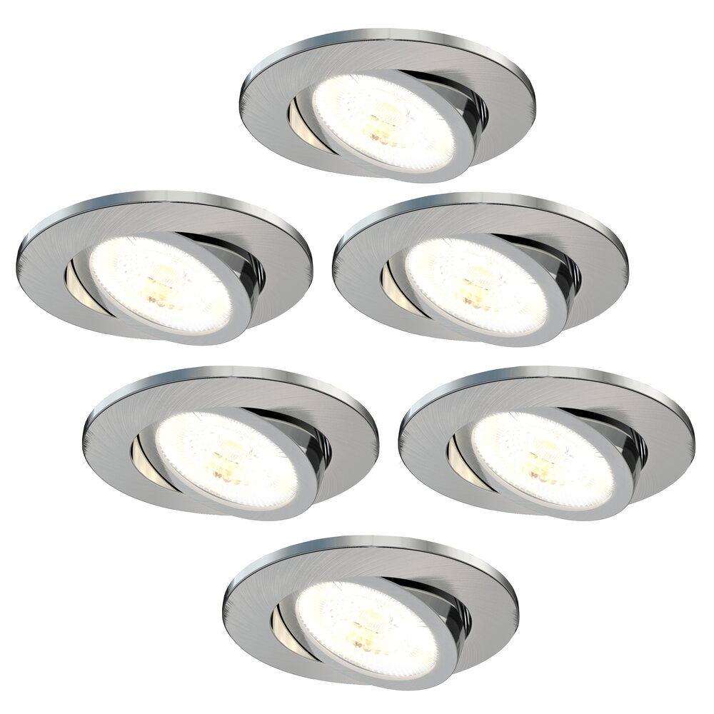 Ledvion Spots Encastrables LED Inox - Dimmable - IP65 - 7W - CCT - ø90mm - 5 ans de garantie - Convient pour la salle de bain