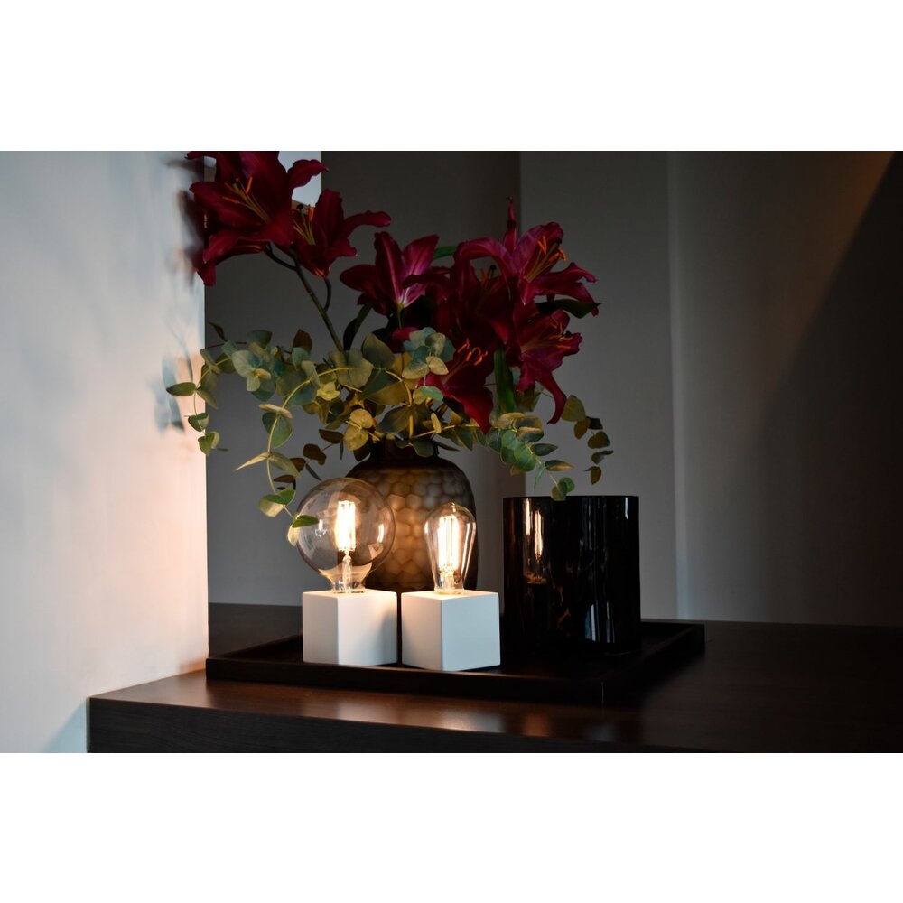 Calex Calex Lampe de Table E27 – Lampe de Table avec Câble – Blanc