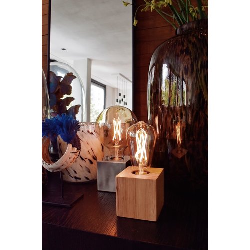 Lampesonline Calex Lampe de Table E27 – Lampe de Table avec Câble – Bois