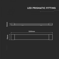 Samsung LED Batten 120 cm - 40W - 6500K - 4800 Lumen V-TAC Samsung LED Batten 120 cm - 40W - 6500K - 4800 Lumen