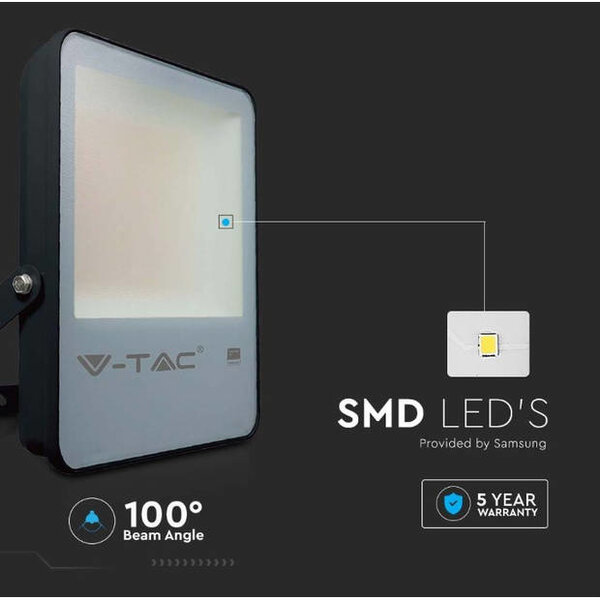 V-TAC Projecteur LED 50W - 160 Lm/W - IP65 - 4000K - 5 ans de Garantie