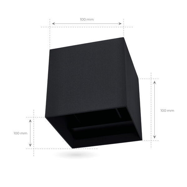 Ledvion Applique murale LED d'extérieur - Noir – 2 Faces – 3000K – 6W