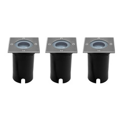 Lot de 3 Spots Encastrable de Sol - IP67 - GU10 - Carré