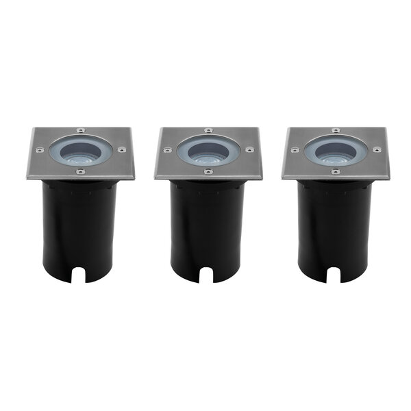 Ledvion Lot de 3 Spots Encastrable de Sol - IP67 - GU10 - Carré