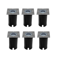 Ledvion Lot de 6 Spots Encastrable de Sol - IP67 - GU10 - Carré