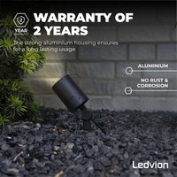 Ledvion Lot de 6 Spots à piquer LED - Aluminium - GU10 - IP65 - Câble 1M - Noir