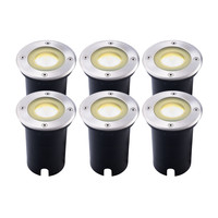 Ledvion 6x Spot encastrable de sol LED - Ronde - IP67 - 5W - 2700K - Câble 1M