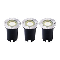 Ledvion 3x Spot encastrable de sol LED - Ronde - IP67 - 5W - 4000K - Câble 1M