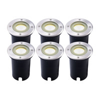 Ledvion 6x Spot encastrable de sol LED - Ronde - IP67 - 5W - 4000K - Câble 1M