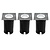 3x Spot encastrable de sol LED  - Carré - IP67 - 5W - 6500K - Câble 1M