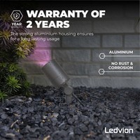 Ledvion Spot à piquer LED – Aluminium – IP65 - 4,9W - RGB+CCT - Câble 2M - Anthracite