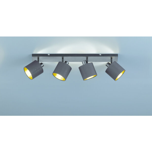 Trio Lighting Spot Plafonnier LED Tommy 4 Lampes - Inclinable - Raccord E14 - Noir