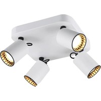 Trio Lighting Spot Plafonnier LED Pago 4 Lampes - Inclinable - GU10 - Blanc