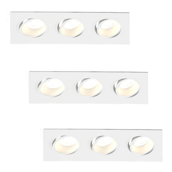 Lampesonline Spot Encastrable LED Dimmable Triple - Rectangle - 5W - 2700K - Blanc