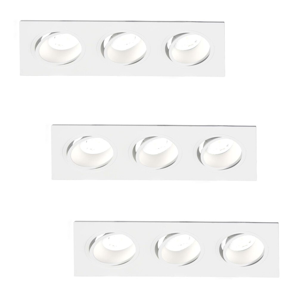 Lampesonline Spot Encastrable LED Dimmable Triple - Rectangle - 5W - 4000K - Blanc