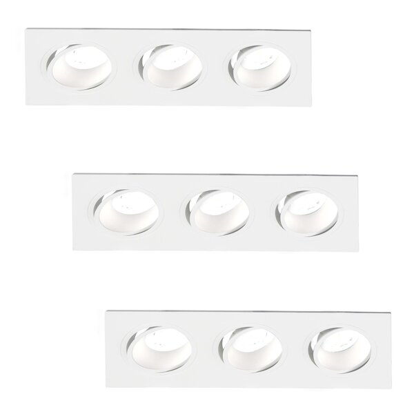 Lampesonline Spot Encastrable LED Dimmable Triple - Rectangle - 5W - 6500K - Blanc