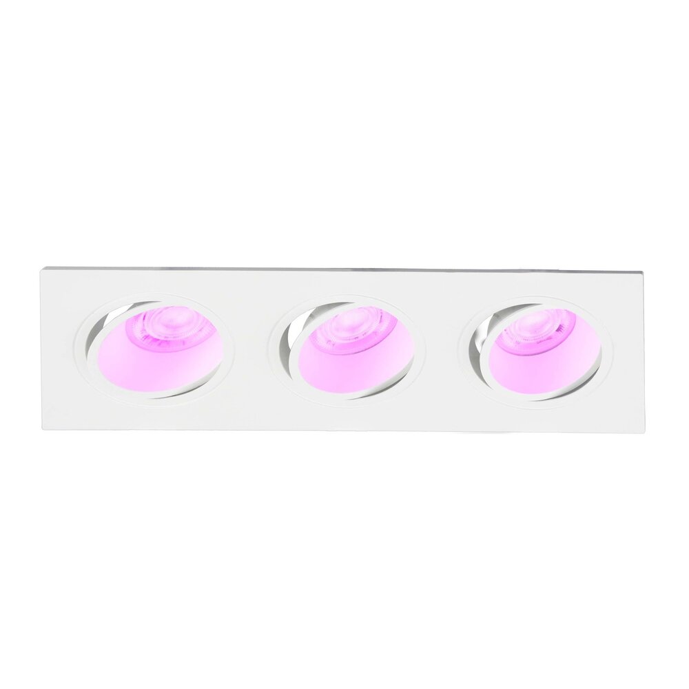 Lampesonline Spot Encastrable LED Dimmable Triple - Rectangle - 4,9W - RGB+CCT - Blanc