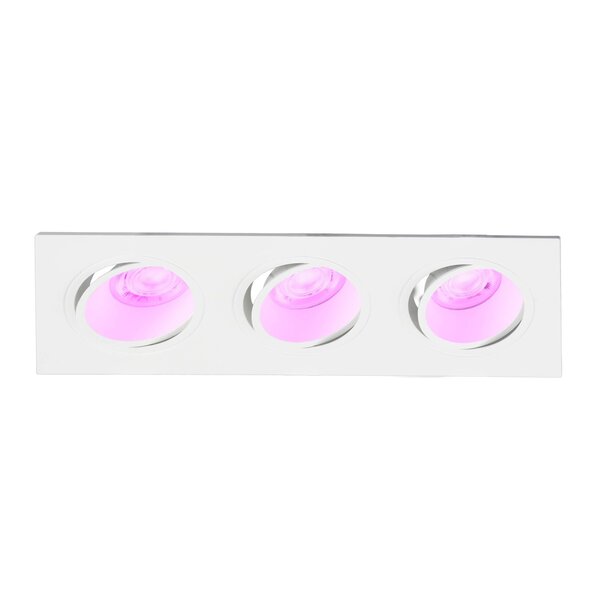 Lampesonline Spot Encastrable LED Dimmable Triple - Rectangle - 4,9W - RGB+CCT - Blanc