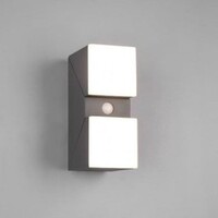 Trio Lighting Applique Murale d'extérieur LED avec Capteur - Deux Faces - 3000K - 7W - IP54 - Cube - Anthracite